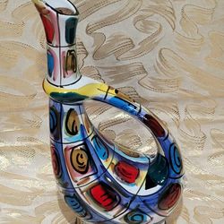 Bischoff Colorful Hand Painted Italian Decanter