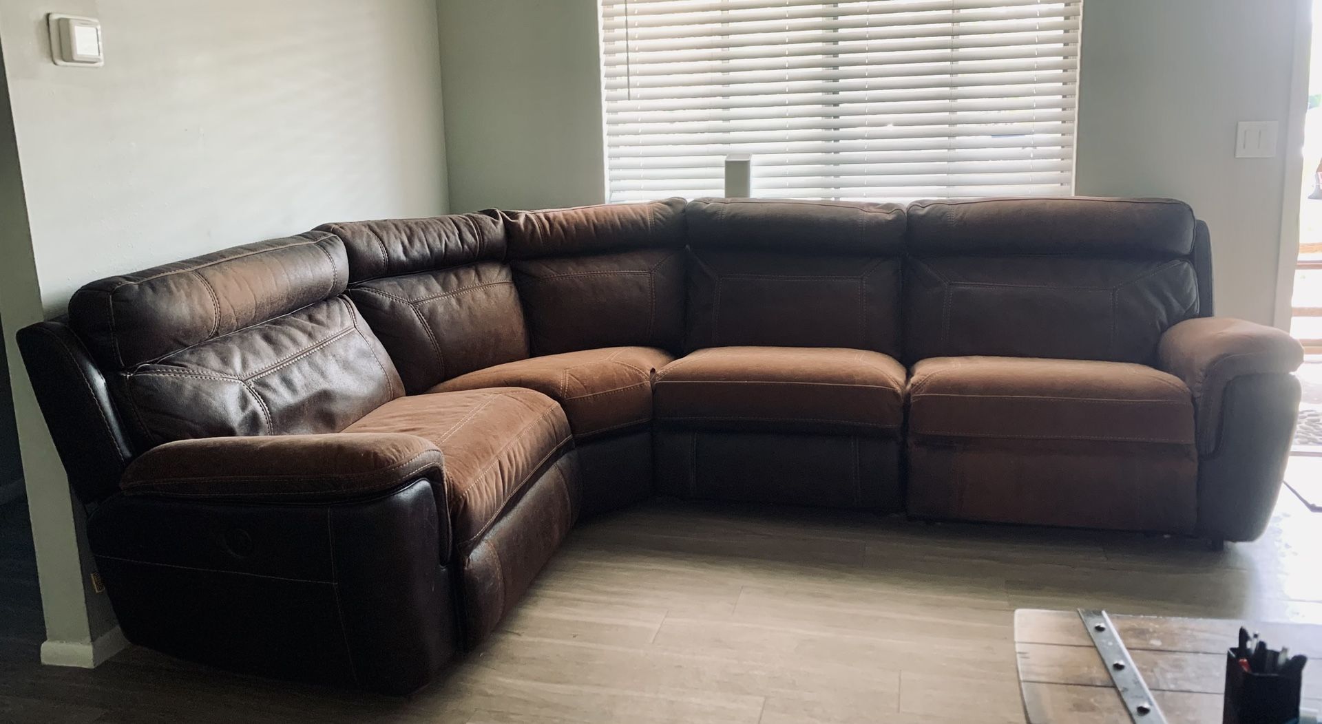 Leather Recliner Sectional Couch