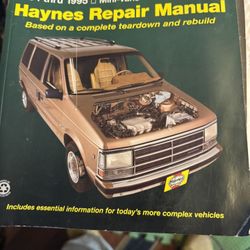 A Haynes Repair Manual For A Dodge Caravan Plymouth Voyager 84 To 95