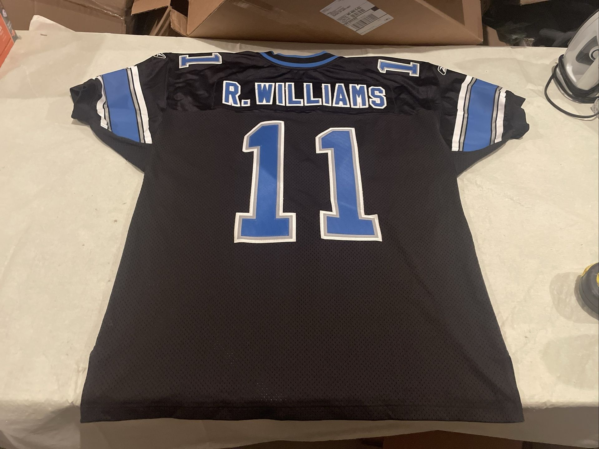 Authentic Roy Williams Black Reebok Detroit Lions Jersey Mens 48 Clean NFL Sewn