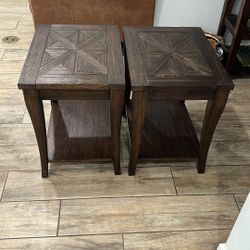 Two End Tables - Brown - 24 X 18 X 24