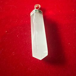 Clear  moon stone Crystal Point Pendant