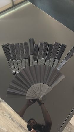 Large Black Folding Hand Fan