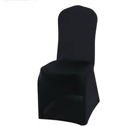 7 pieces Black Wedding Chair Covers Stretch Polyester Spandex for Wedding Party Banquet Seat Covers.