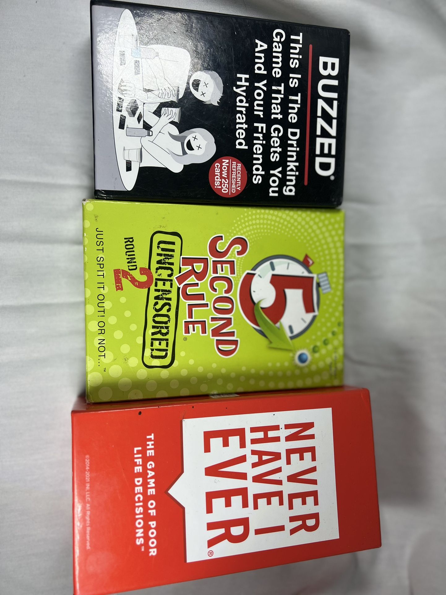 Three Board Games (Buzzed Drinking Game) (second Rule) (never Have I Ever) Super Fun Games