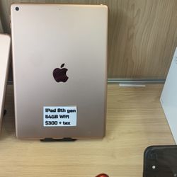 iPad 8th generation . 64GB. wifi .$300 + TAX