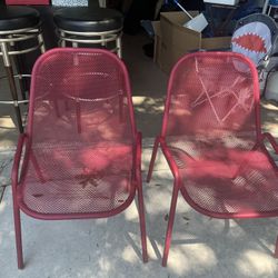 Set Of 2 Red Chairs