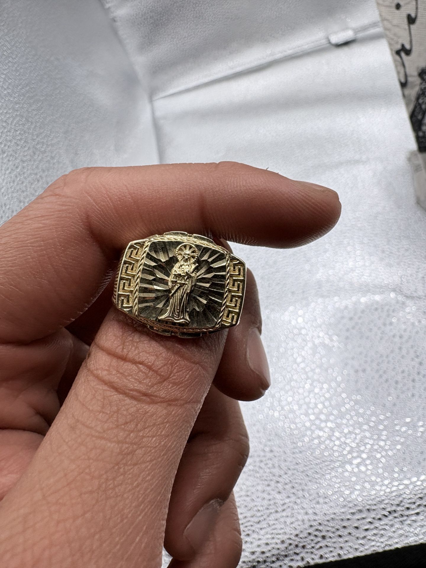 10k Solid Santa Muerte Ring