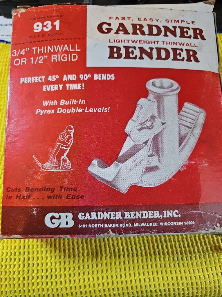 GB 931 PIPE BENDER FOR 3/4 AND 1/2