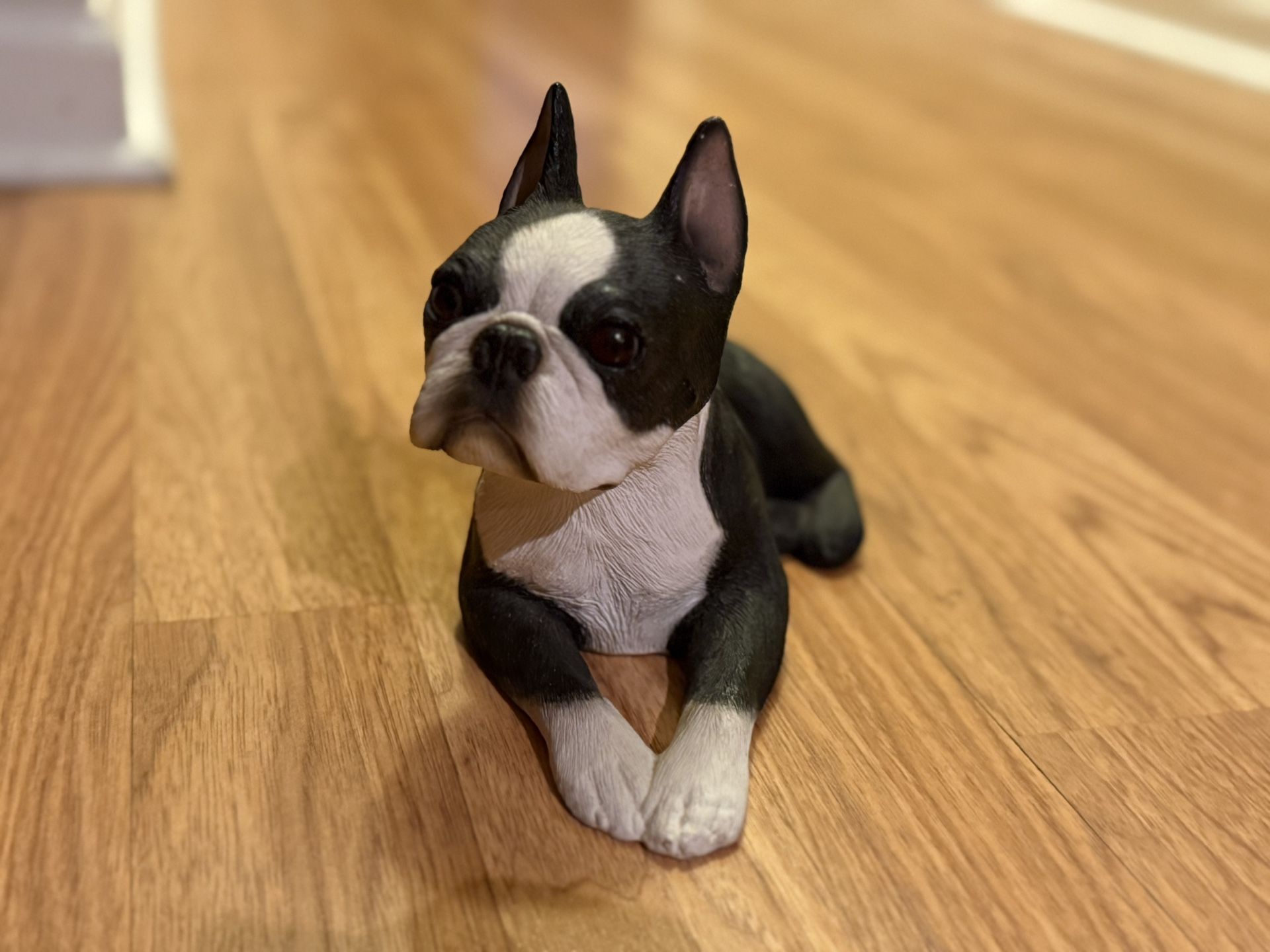 Vintage Sandicast Boston Terrier And Mini Boston Ornament
