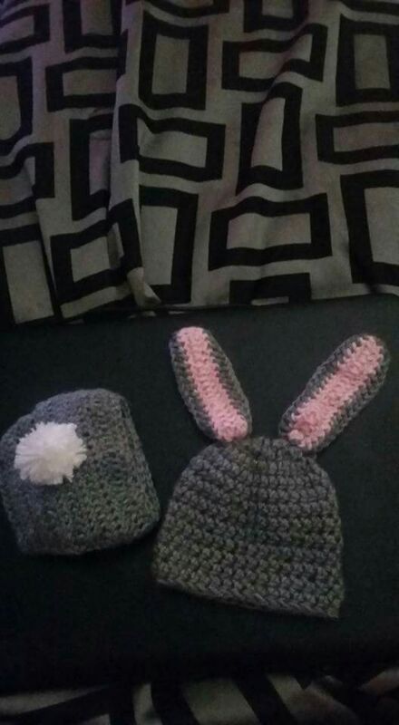 Bunny beanie and diaper cover
