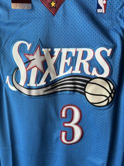 Hardwood Classics Mitchell & Ness 99-00 Sixers Allen Iverson Blue  Basketball Jersey