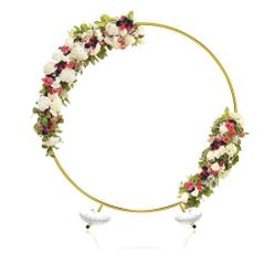 Curved Wedding Arch Backdrop Stand - gold
