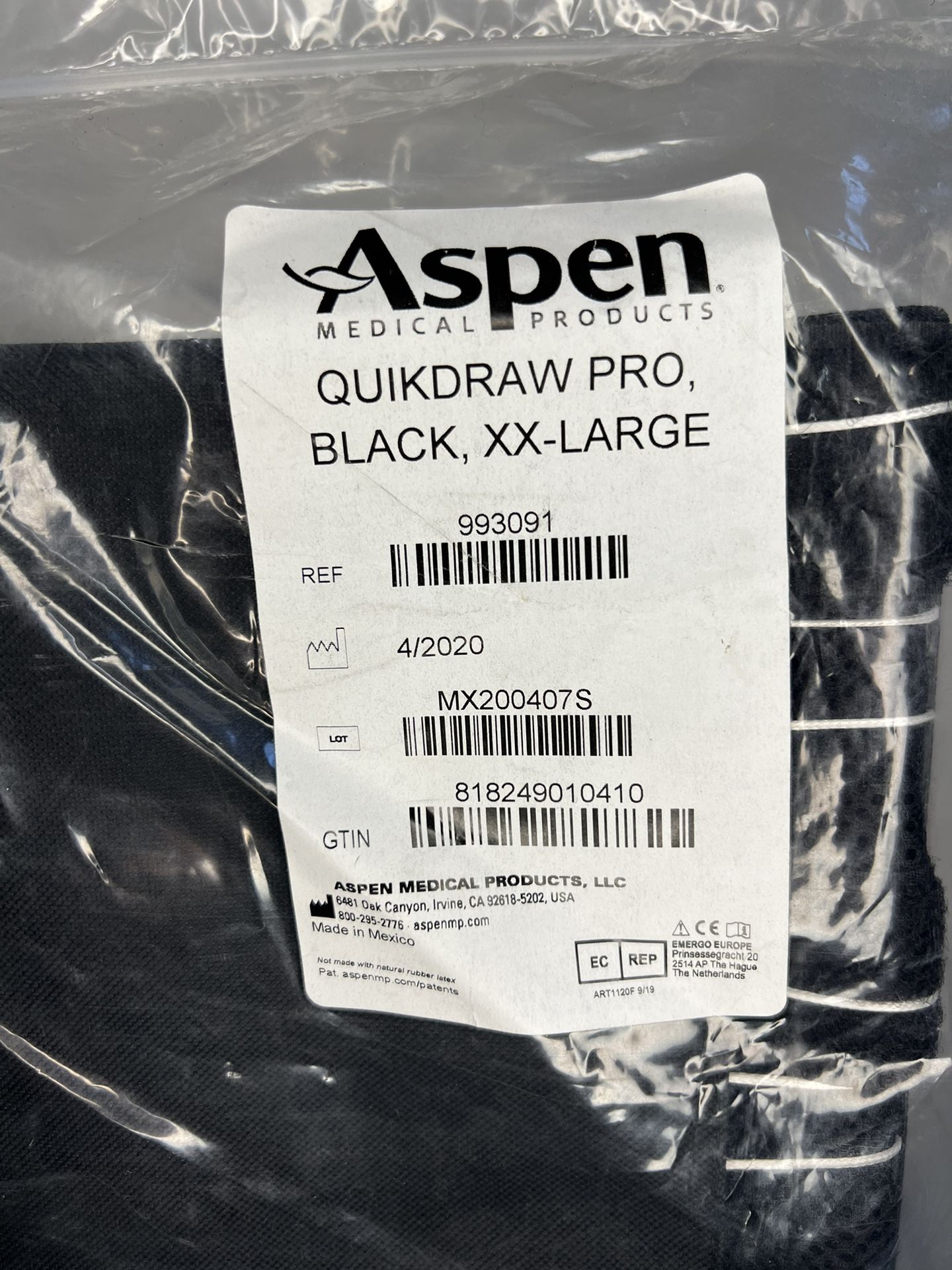 Aspen Medical Quikdraw Pro Back Brace Support XXL • NEW • Soporte De Espalda