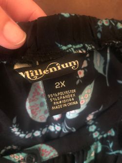 Millenium Size 2x Women’s Dress Black Teal Pink and White