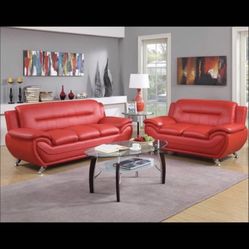 Brand New 2 Pce Leather Sofa Love Seat On Sale! We Deliver