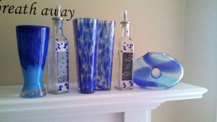 Blue glass lot