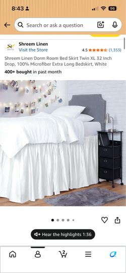 Dorm Bed Skirt Twin  XL-26 Inch