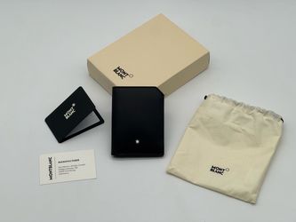 MONTBLANC SELECTION BLACK SOFT LEATHER 4CC SMALL WALLET NEW 100% GENUINE ~$470