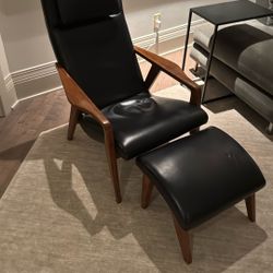 West elm Mid Century Modern Chair And Ottoman 