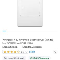 Whirl Pool Electric Dryer