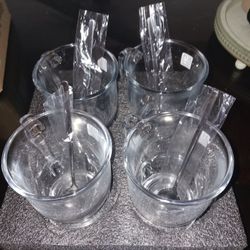 New 8-Pc Glass Mug & Spoon Set – Open Box