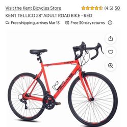 Kent Tellico 28in Red 21 Speed Road Bike
