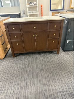 48” Bathroom vanity in dark wood color