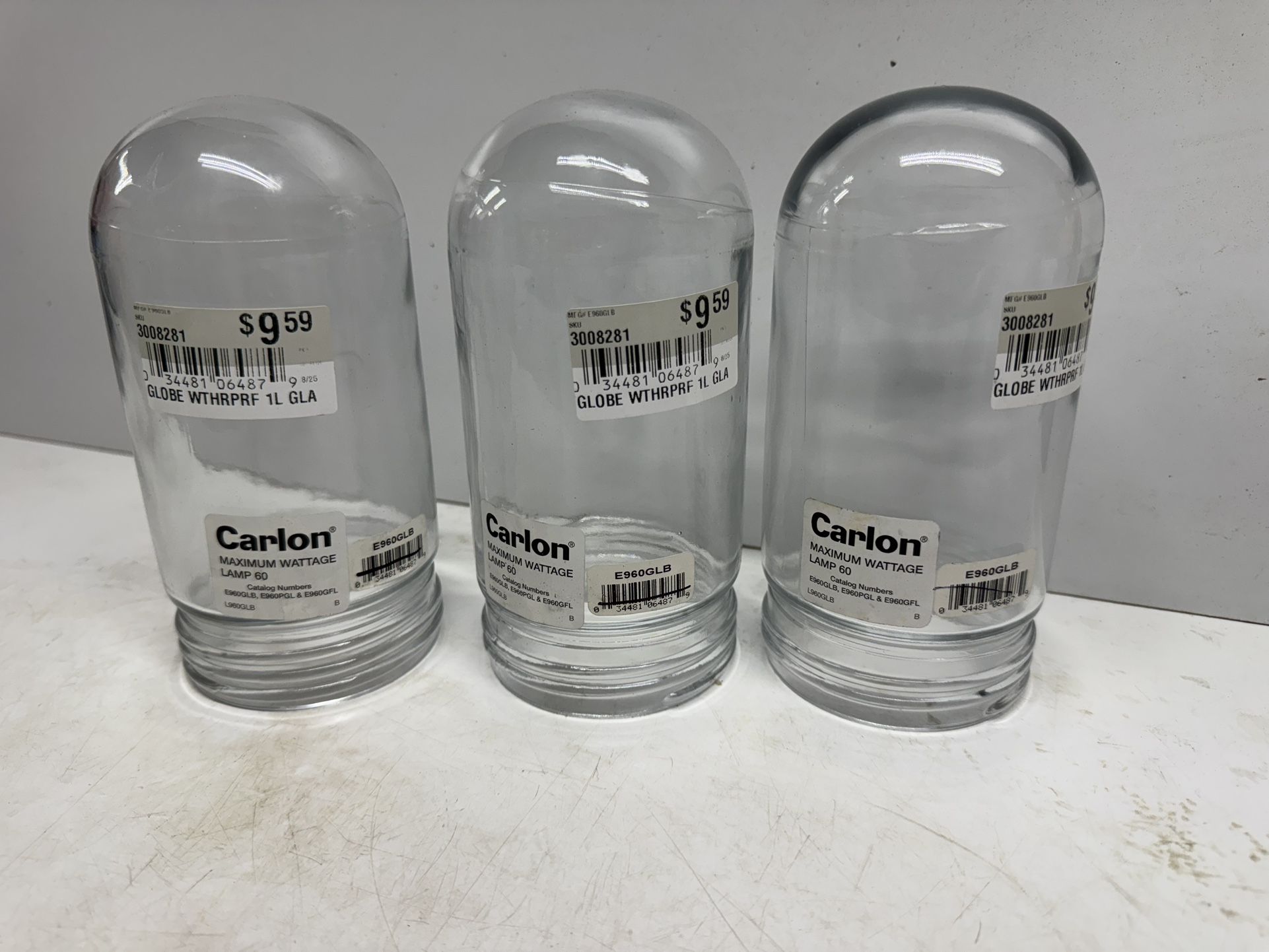 (3) Weatherproof Light Globes. $8 Takes All. Must Pickup