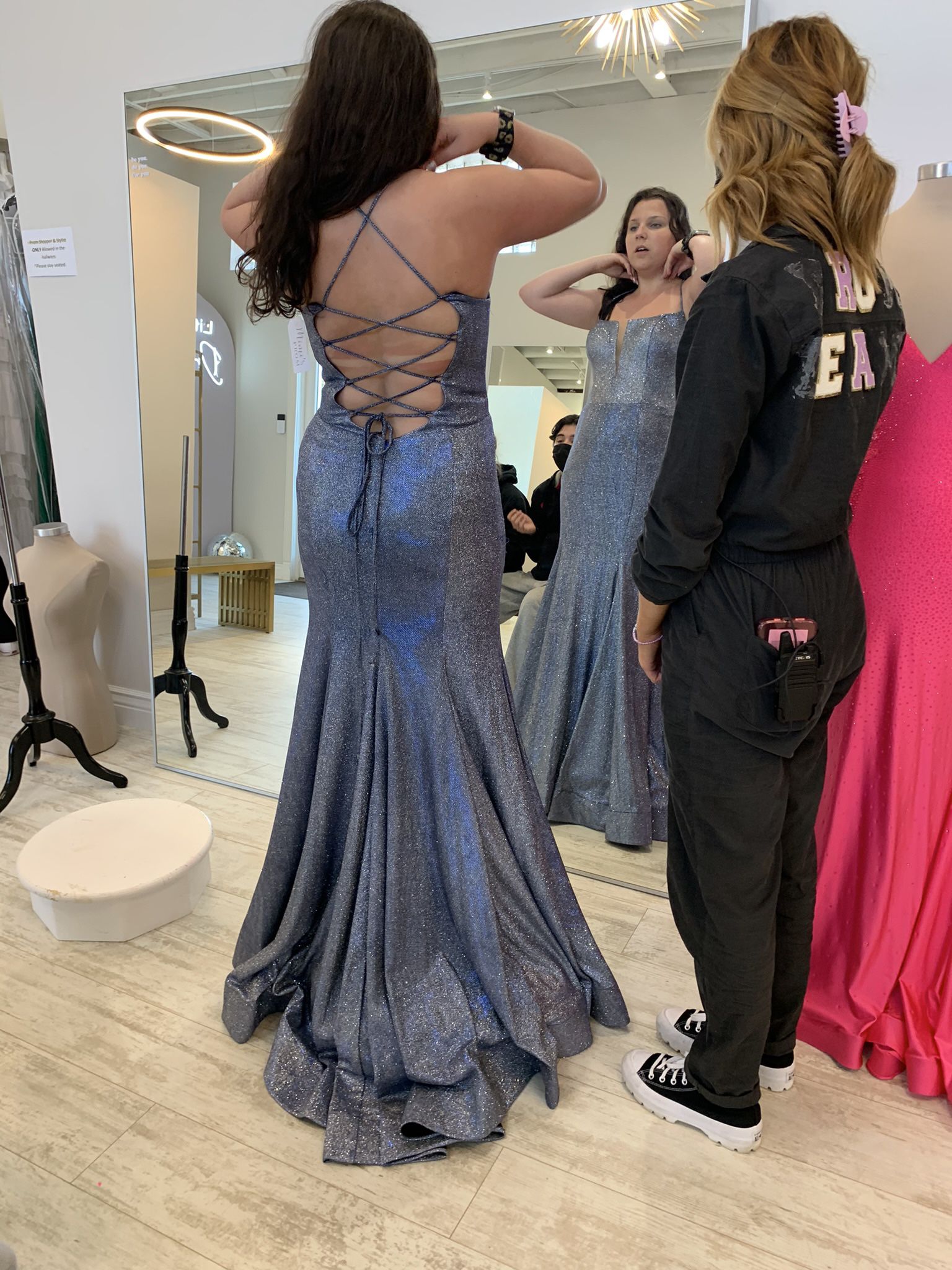 Blue Sparkly Prom Dress Size 8-10