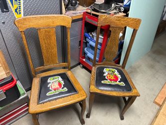 ANTIQUE OAK CHAIRS (2) 1920’s
