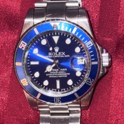Rolex Submariner Blue Dial Stainless Steel Diver Men's Wristwatch 300m