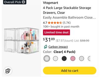 Stackable storage drawers