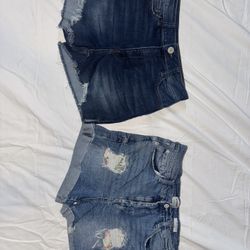 Women’s Denim Shorts – Distressed Style (Set of 2) 