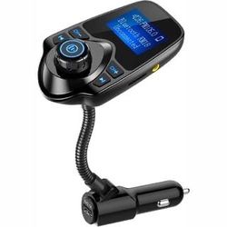 Car Bluetooth FM Transmitter 2024 1.44 in. Handsfree Call Wireless Audio Player Adapter USB Charge Flexible Gooseneck