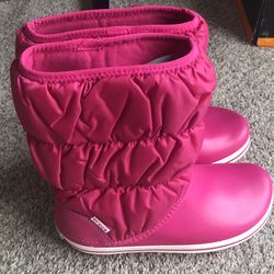 Women’s Candy Pink Winter Puff Boots (6)