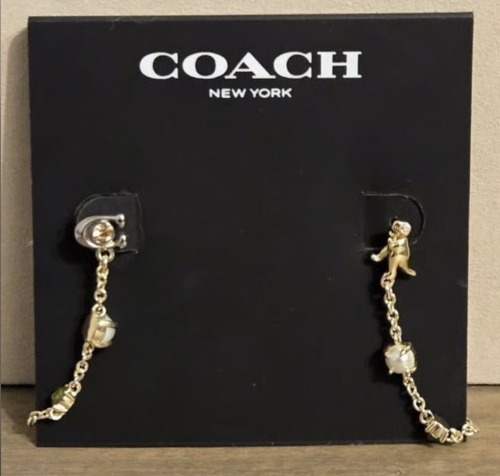 COACH Signature Rexy Mismatch Earrings NEW