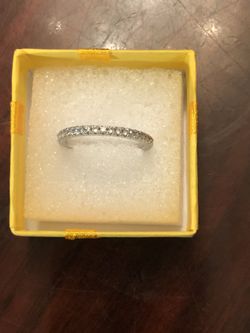 Sz 8 Rhinestone Band Ring 925 Stamp