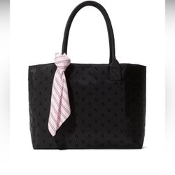 Victoria Secret Black Tote With Accent Scarf 