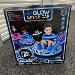 6V Blue Glow Bumper Car Battery Powered Ride on for Children Ages 1.5+ NEW
