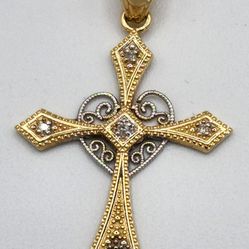 Crucifix Heart 14k Gold 1.80 G