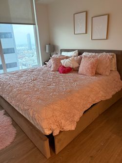 King size bed frame and mattress