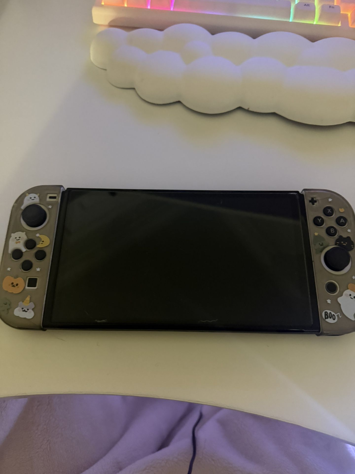 Nintendo Switch Oled With Screen Protectors And Joycon Case