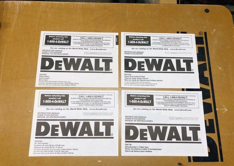 DeWalt DW746 Woodworker’s Table Saw with 52”T-Style Rip Fence for Sale ...