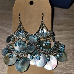 Turquoise Bling Earrings Brand New