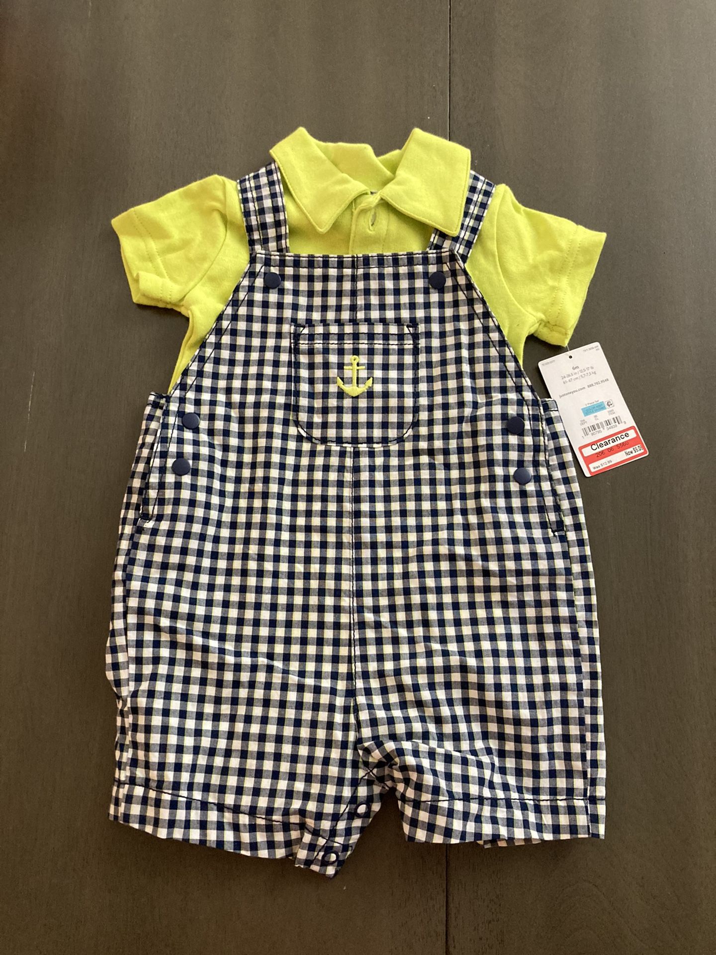 Carter’s Short Sleeve Onesie and Overall Shorts Set