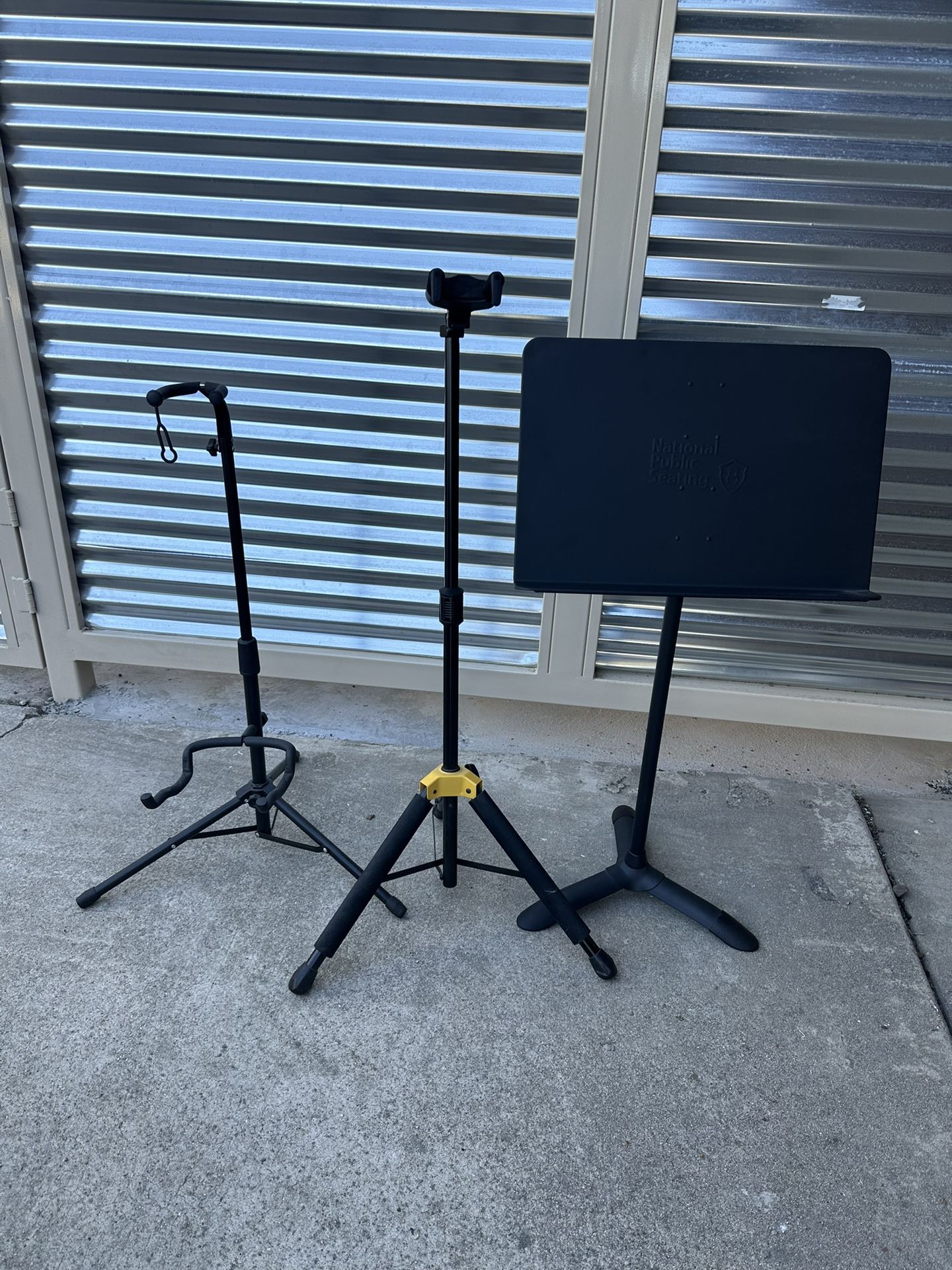 2 Guitar Stands, Music Stand All Like New Never Left The House