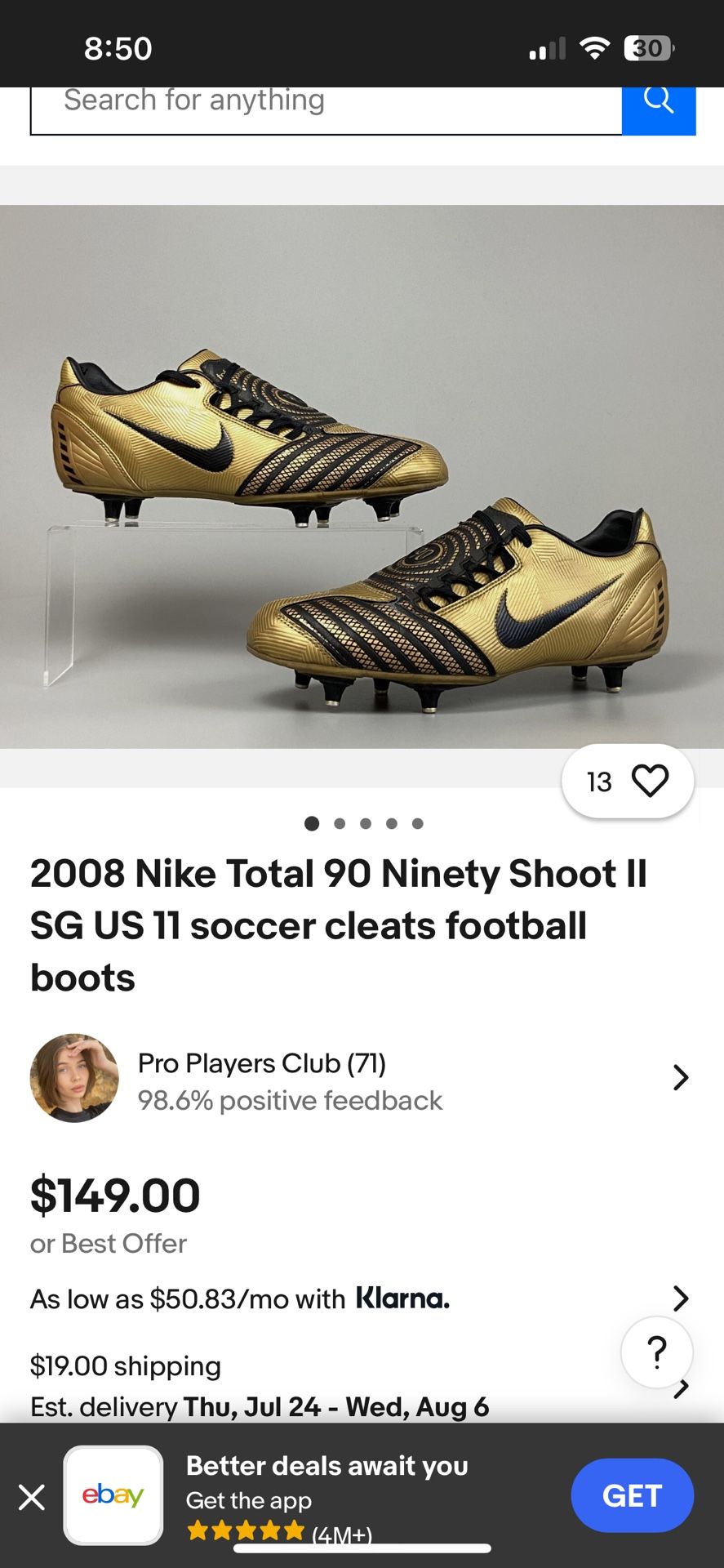 Total Ninety’s Soccer Cletes
