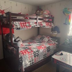 Litera doble de madera  Marrón De Dos Pisos