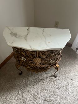 Marble-top accent cabinet